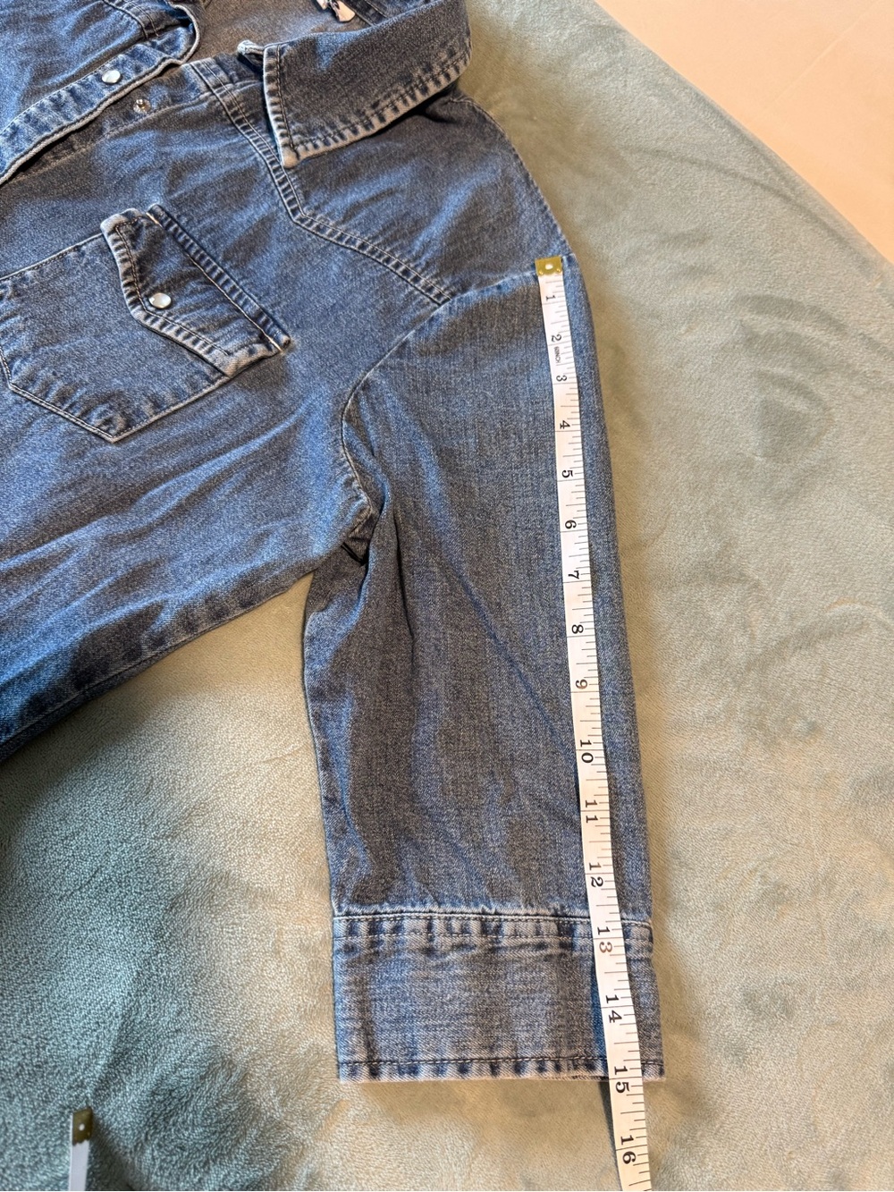 Old Navy Blue Denim Button-Down Shirt - Picture 7 of 8